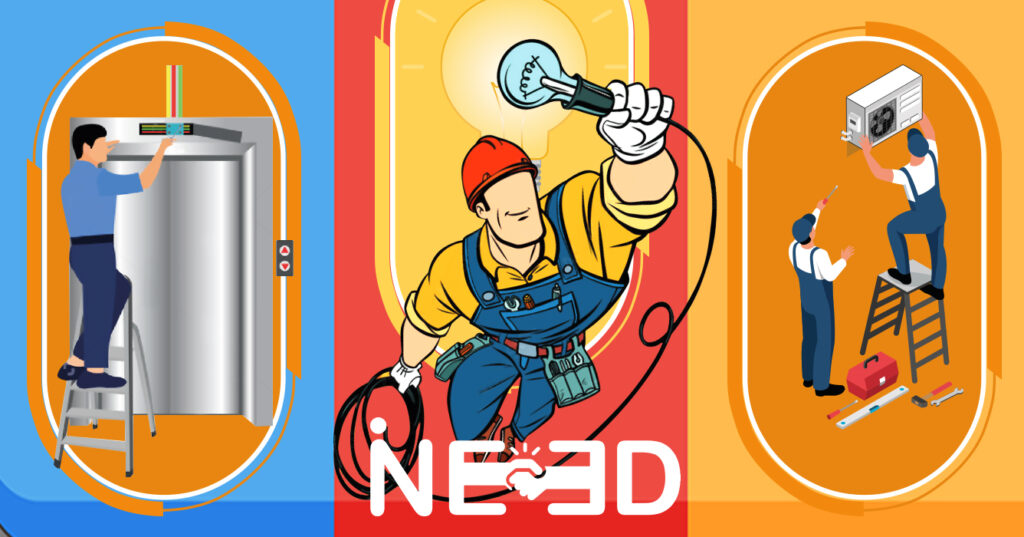 فني كهربائي محترف | فرص عمل كهربائي | تخصصات الكهرباء | تطبيق iNeed