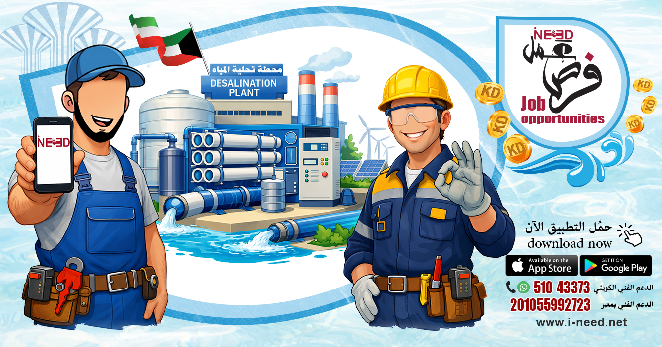 تحلية المياه في الكويت: أفضل فرص عمل للسباك والكهربائي والميكانيك